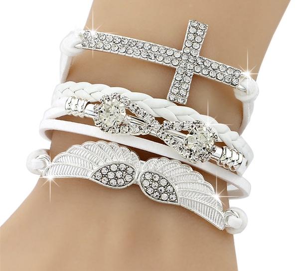 Vogue Jewelry Leather Cross Angel's Wing