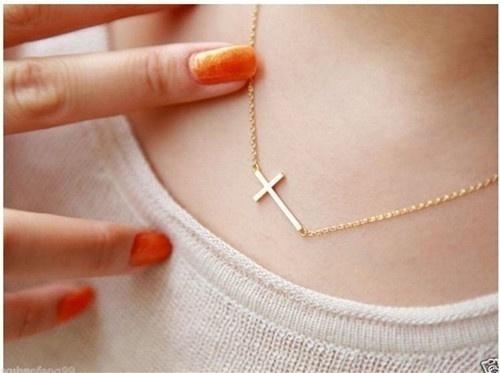 Tiny Horizontal Sideways Cross Choker YYC