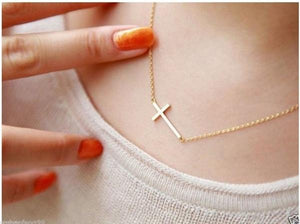 Tiny Horizontal Sideways Cross Choker YYC