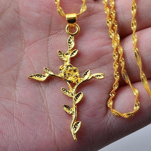 Delicate Silver Cross Pendant Necklace for Women