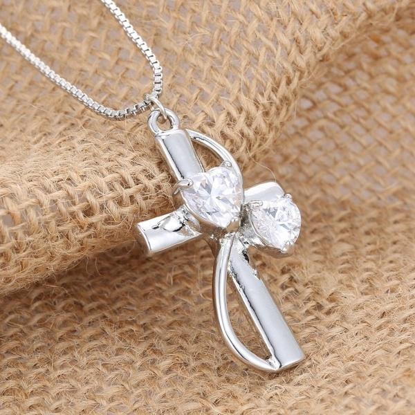 Crystal Religious cross Necklace Pendant Lovers Gift