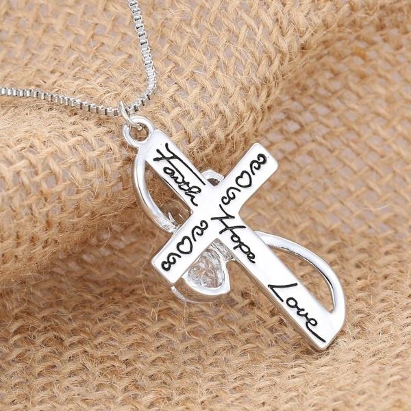 Crystal Religious cross Necklace Pendant Lovers Gift