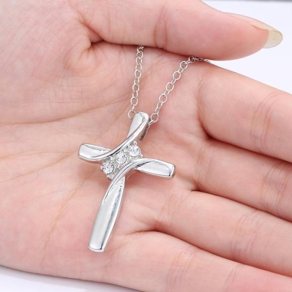 Crystal Religious cross Necklace Pendant Lovers Gift