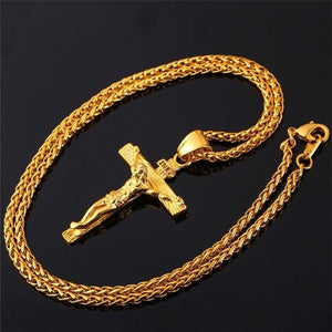 Detailed Christian Gold/Silver Plated Steel Crux