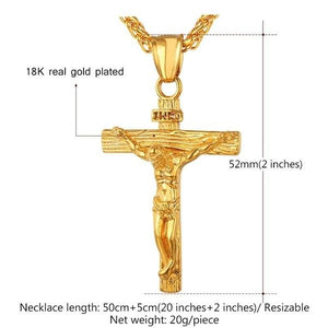 Detailed Christian Gold/Silver Plated Steel Crux