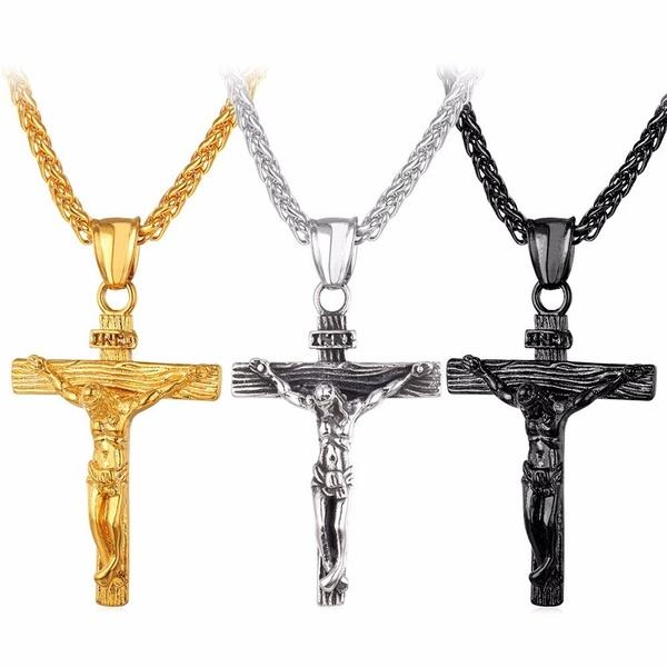 Detailed Christian Gold/Silver Plated Steel Crux