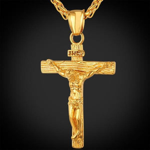 Detailed Christian Gold/Silver Plated Steel Crux