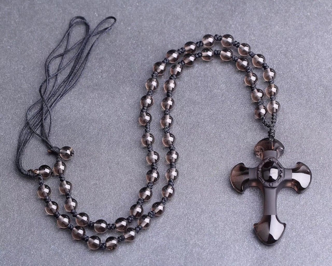 Ice Obsidian Cross Pendant