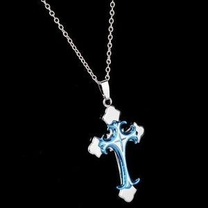 Color Christian Cross Pendant Necklace