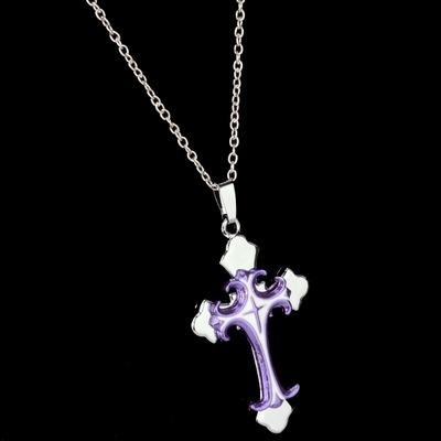 Color Christian Cross Pendant Necklace