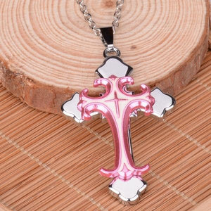 Color Christian Cross Pendant Necklace