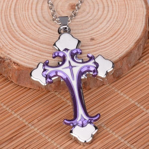 Color Christian Cross Pendant Necklace