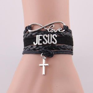 Infinity Love JESUS Bracelet Cross Charm