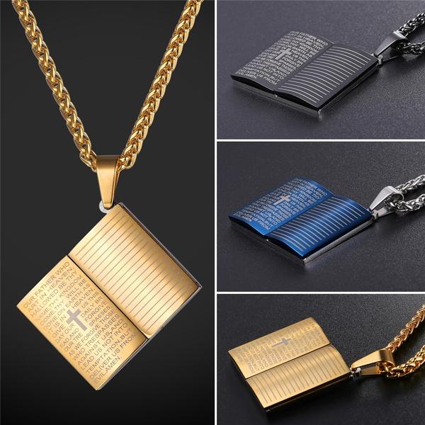 Fashion Stainless Steel Bible Lords Prayer Book