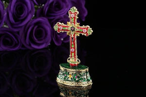 New Arrive colorful cross Crystal Art craft Jewelry Box for Gift