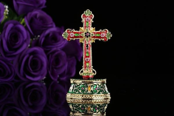 New Arrive colorful cross Crystal Art craft Jewelry Box for Gift