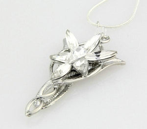 Silver Plated Crystal Flower Necklace