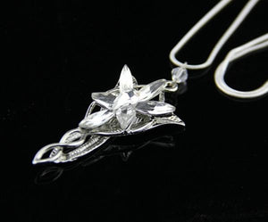 Silver Plated Crystal Flower Necklace