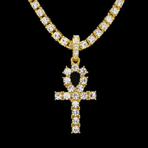 Diamond Set Ankh Cross Choker