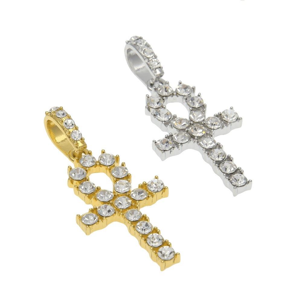 Diamond Set Ankh Cross Choker