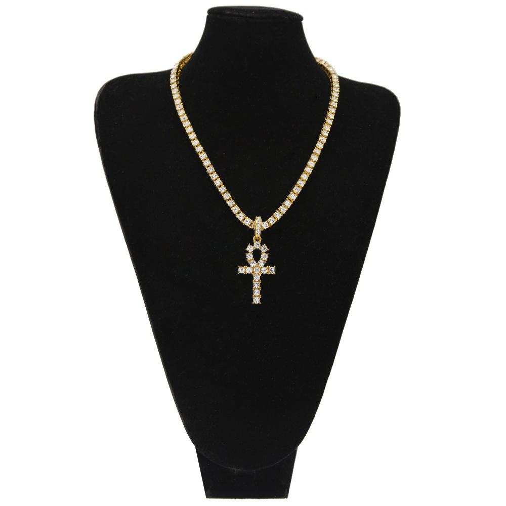 Diamond Set Ankh Cross Choker