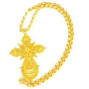 Ethiopian 18K Gold Plated Big Cross Pendant