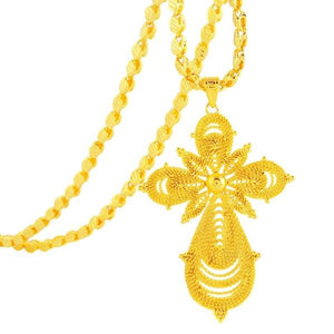 Ethiopian 18K Gold Plated Big Cross Pendant