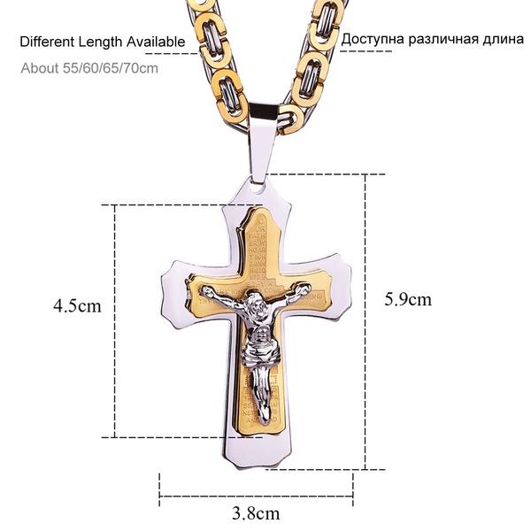 Jewelry Mens Stainless Steel Christ Jesus Cross