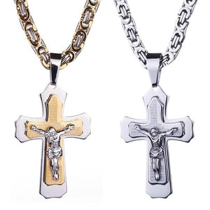 Jewelry Mens Stainless Steel Christ Jesus Cross