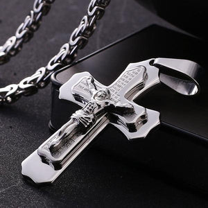 Jewelry Mens Stainless Steel Christ Jesus Cross