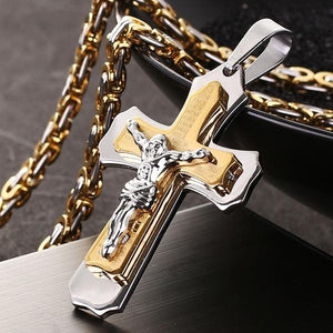 Jewelry Mens Stainless Steel Christ Jesus Cross