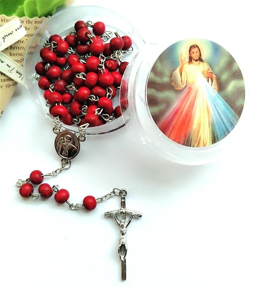 Red Aroma Wood Beaded Rosary