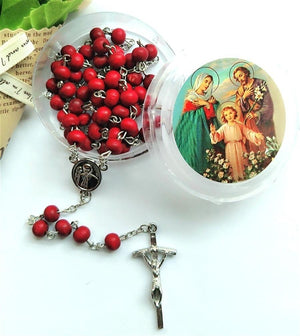 Red Aroma Wood Beaded Rosary