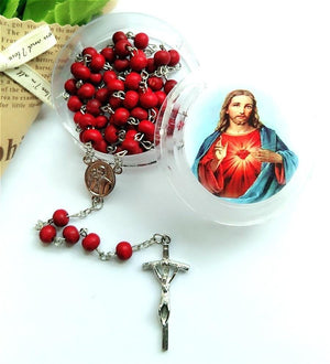 Red Aroma Wood Beaded Rosary