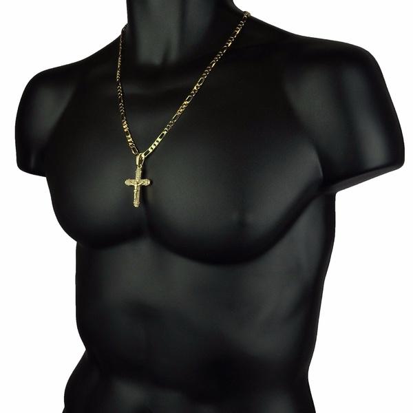 Figaro Chain Necklace Cross