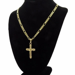 Figaro Chain Necklace Cross