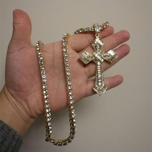 Sharp Appearance Large Christian Fully Iced Tennis Chain