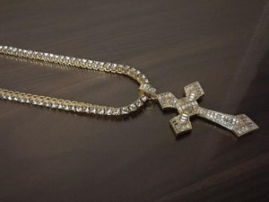 Sharp Appearance Large Christian Fully Iced Tennis Chain