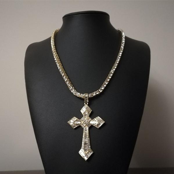 Sharp Appearance Large Christian Fully Iced Tennis Chain