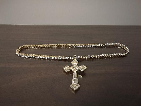 Sharp Appearance Large Christian Fully Iced Tennis Chain