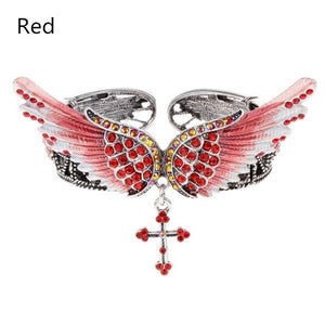 Wings Cross Stretch Bracelet Bangle for Women Girls Biker Jewelry