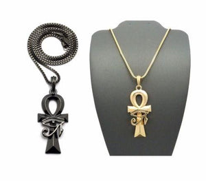 LARGE EGYPTIAN ANKH CROSS PENDANT NECKLACE