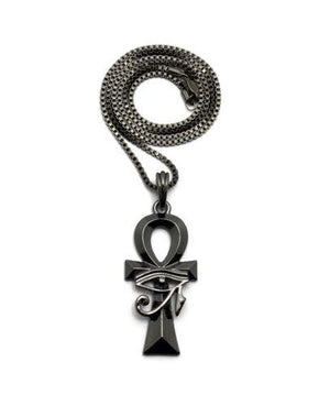 LARGE EGYPTIAN ANKH CROSS PENDANT NECKLACE