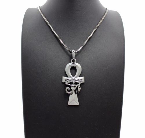 LARGE EGYPTIAN ANKH CROSS PENDANT NECKLACE