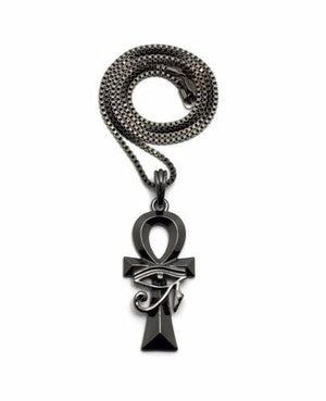 LARGE EGYPTIAN ANKH CROSS PENDANT NECKLACE