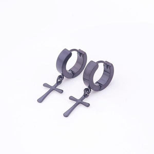 Glossy Cross Pendants Earring