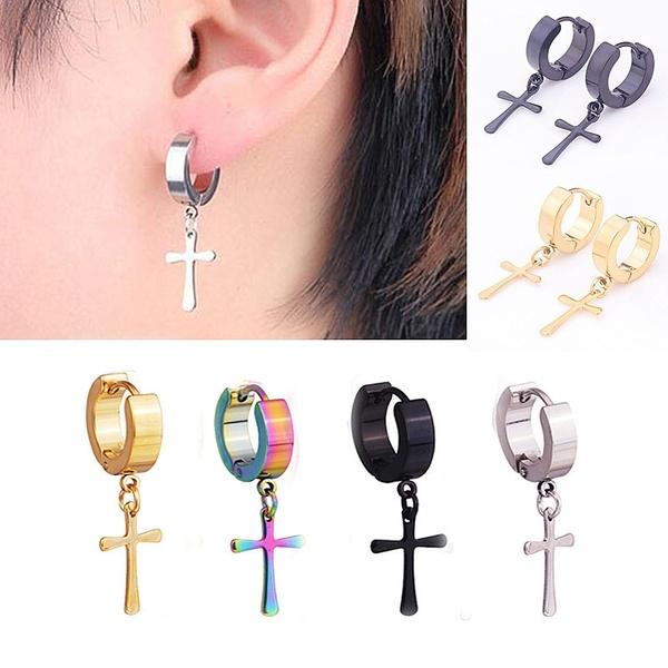 Glossy Cross Pendants Earring