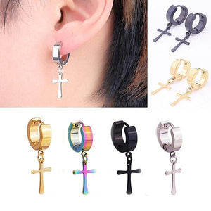 Glossy Cross Pendants Earring