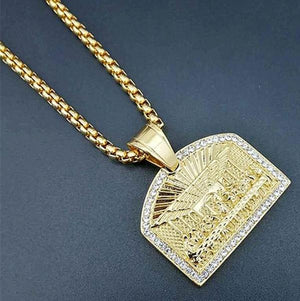 The Last Supper 18K gold plated crystals necklace with chain