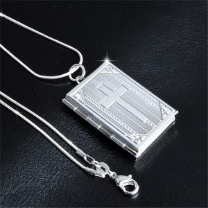 Noble Photo Box Pendant Bible & Cross